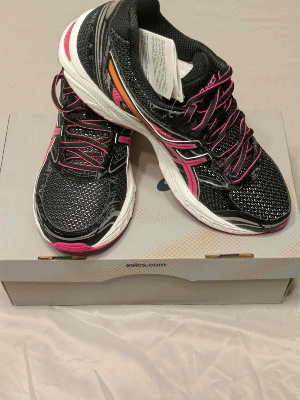 ASICS GEL-Equation 8 Running Shoes Womens 8.5 Black Pink Orange NIB